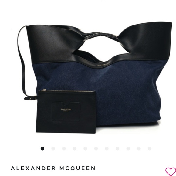 ALEXANDER MCQUEEN
DENIM THE BOW MAXI TOTE BAG WITH CLUTCH - Picture 1 of 16